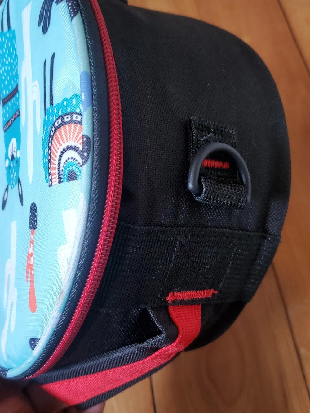Round Bag with Turquoise Llama Print